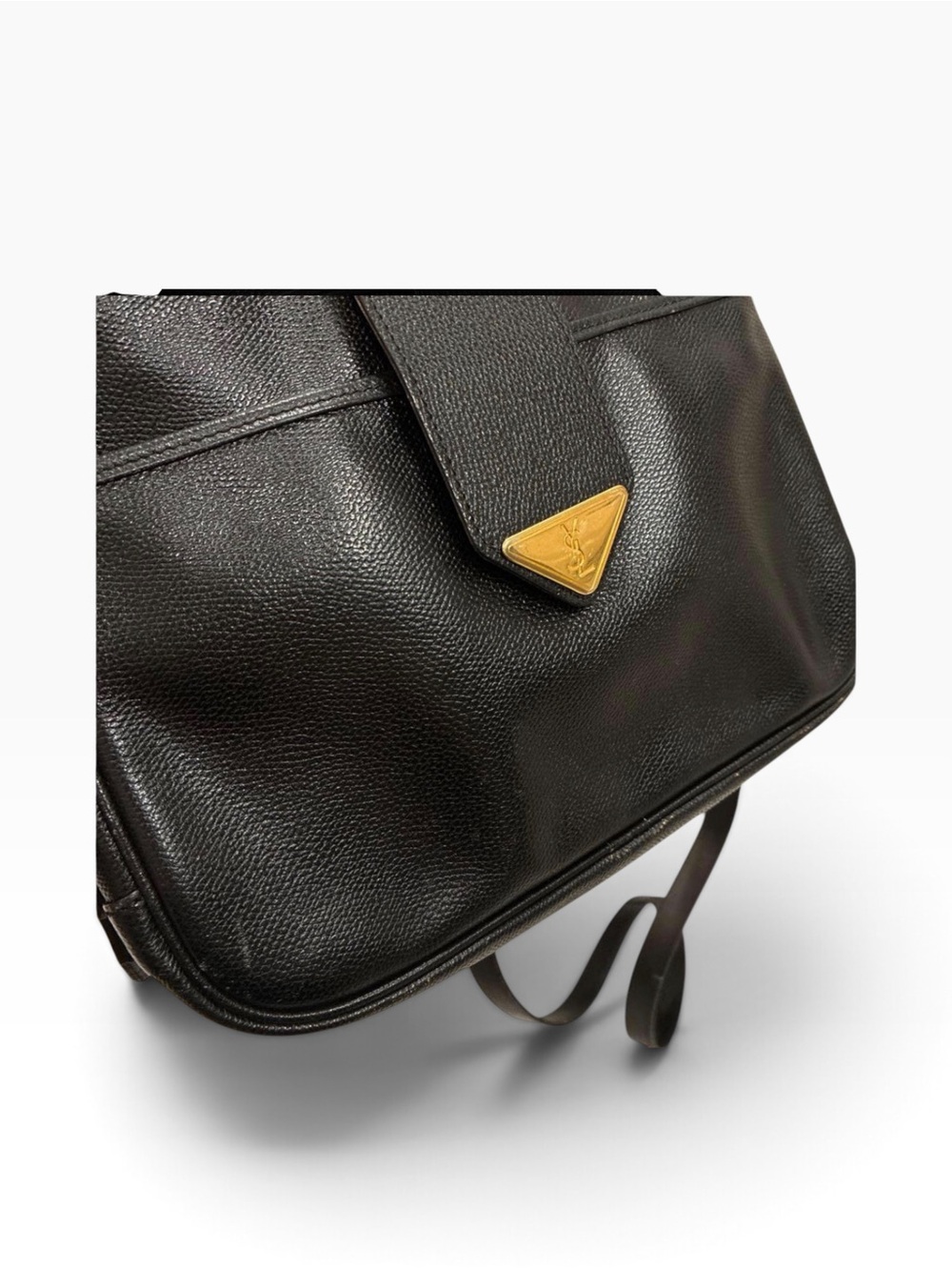 ✨ Vintage Yves Saint Laurent YSL Black Leather Crossbody Bag ✨ - Picture 2 of 7
